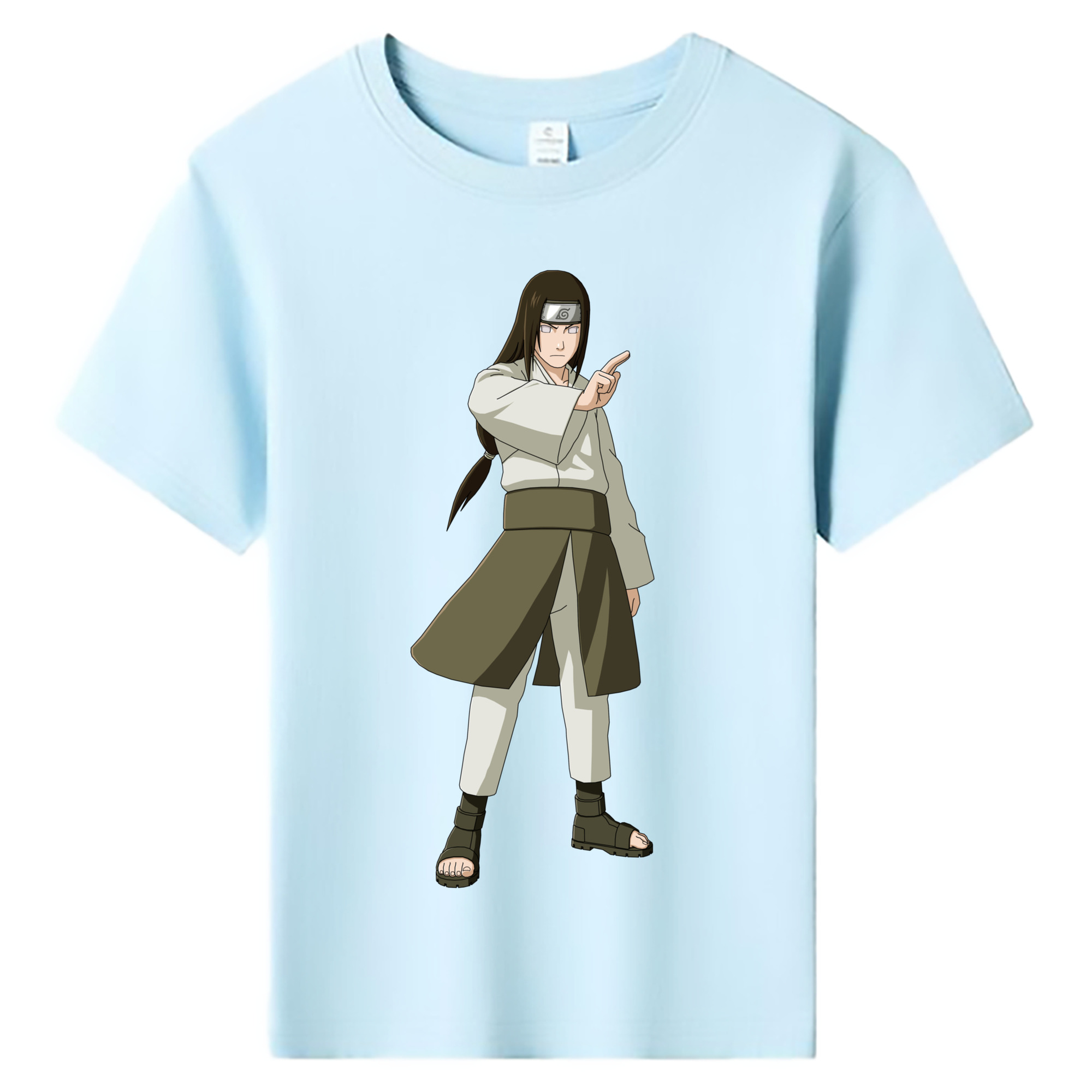 NARUTO -ナルト- 日向ネジ Hyūga Neji 綿100％キッズTシャツ（フロントプリント）